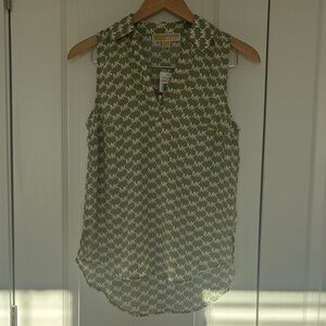 Michael Kors Green Patterned Blouse